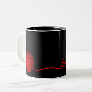 Tasse 2 Couleurs boule rouge de fil