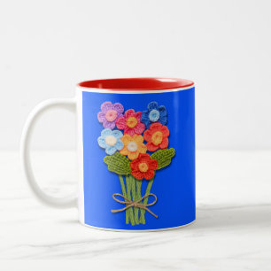 Tasse 2 Couleurs Bouquet Fleur Crochet, Amant Crochet,
