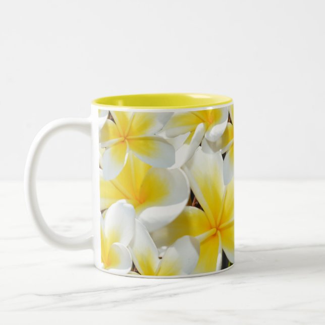 Tasse 2 Couleurs Bouquet Frangipani jaune, (Gauche)