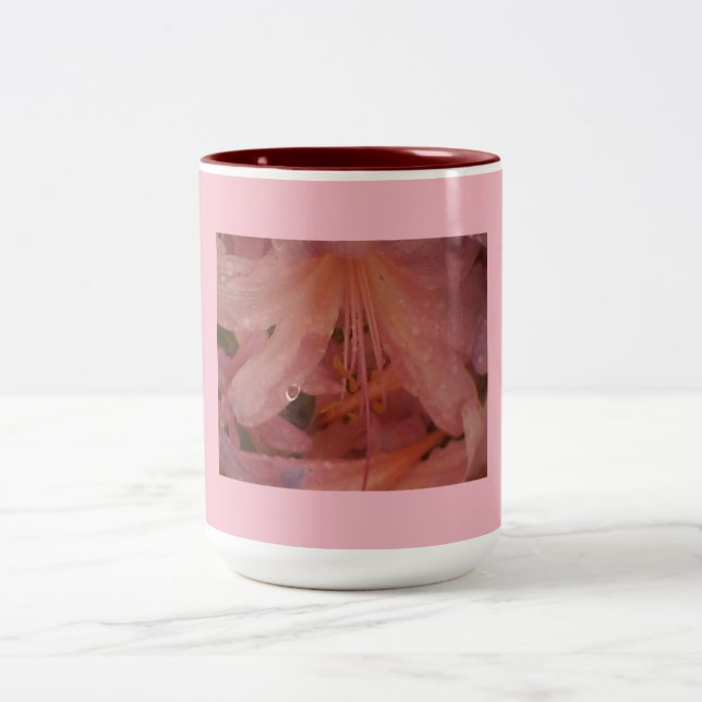 Tasse 2 Couleurs Bourgogne rose Lily (Centre)