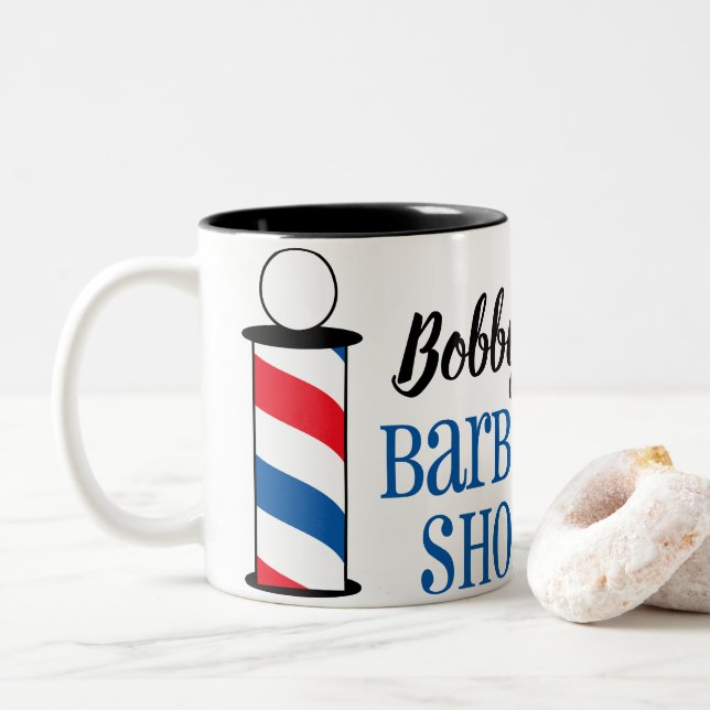 Tasse 2 Couleurs Boutique de coiffure personnalisée (Avec donut)