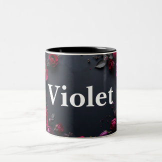 Tasse 2 Couleurs Bouton à café à deux tons à design floral
