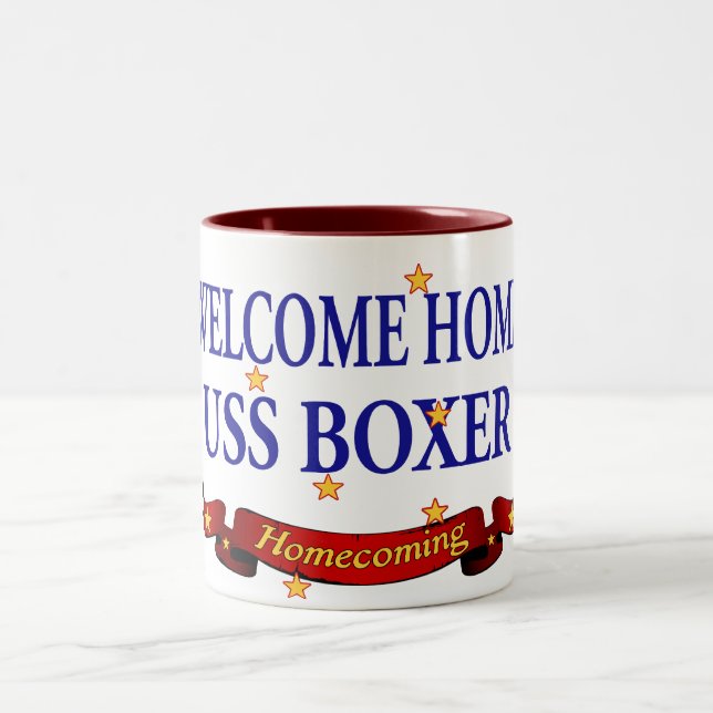 Tasse 2 Couleurs Boxeur à la maison bienvenu d'USS (Centre)