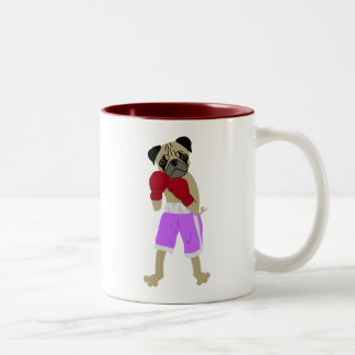Tasse 2 Couleurs Boxeur de gants de boxe de chien de carlin
