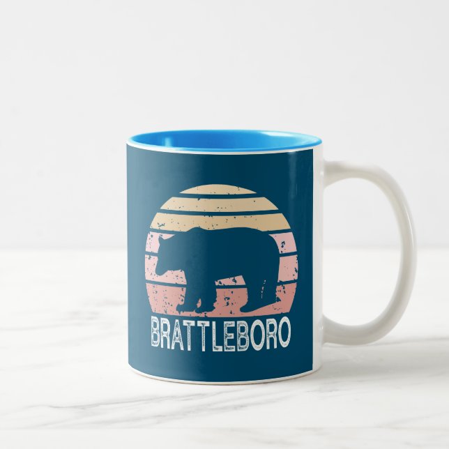 Tasse 2 Couleurs Brattleboro Vermont Retro Bear (Droit)