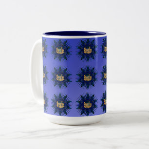 Tasse 2 Couleurs Breathe, Sur Blue Boho Star,