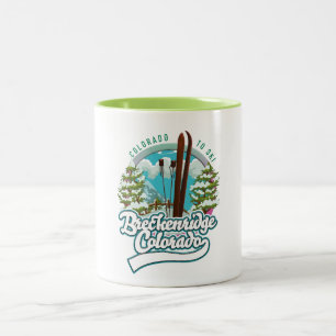 Tasse 2 Couleurs Breckenridge, Colorado Logo ski vintage