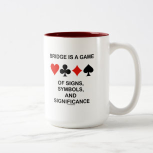 Tasse 2 Couleurs Bridge Est Un Jeu De Signes Symboles Signifcance