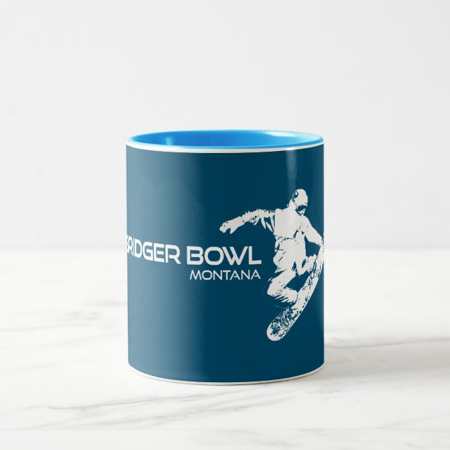 Tasse 2 Couleurs Bridger Bowl Montana Snowboarder (Centre)