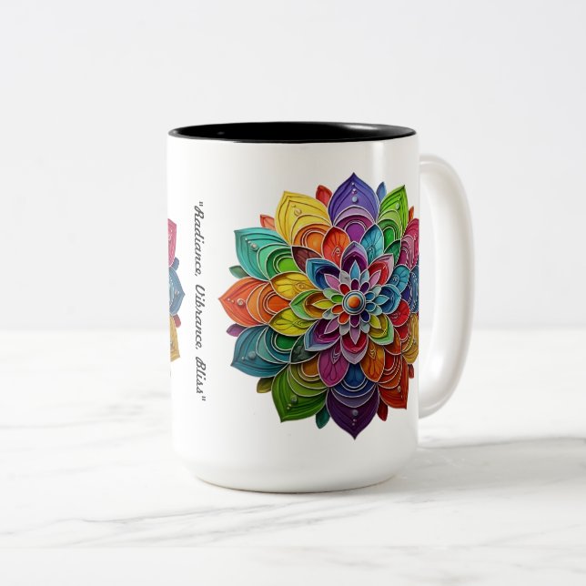 Tasse 2 Couleurs "Bright Floral Burst" (Devant droit)