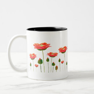 Tasse 2 Couleurs bright red poppies