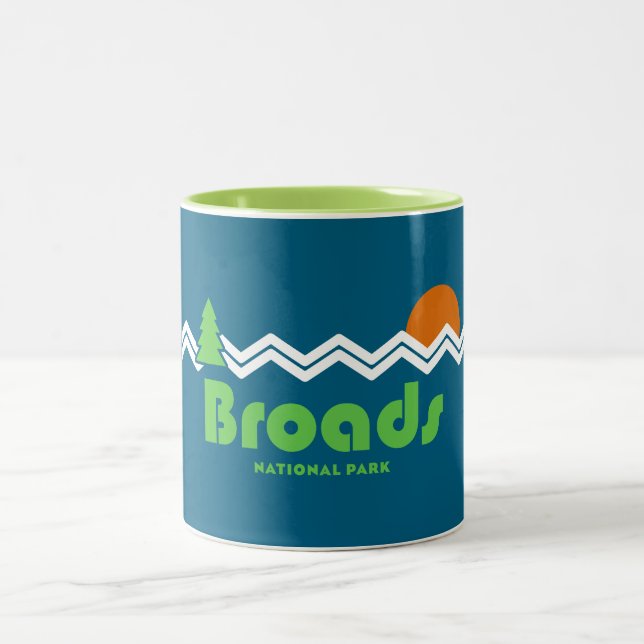 Tasse 2 Couleurs Broads National Park Retro (Centre)