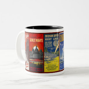 TASSE 2 COULEURS BROCHURES DE VOYAGE VINTAGE X6