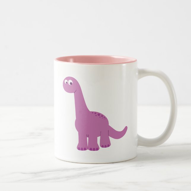 Tasse 2 Couleurs Brontosaurus pourpre Dinosaur (Droit)