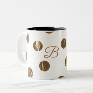 Tasse 2 Couleurs Bronze Faux Brillant Points Modernes Tendance Chic