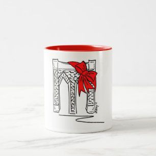 Tasse 2 Couleurs Brooklyn Bridge Bow Noël New York City NYC