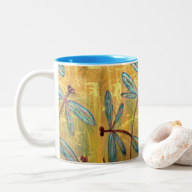 Tasse 2 Couleurs Brouillard de libellule (Avec donut)