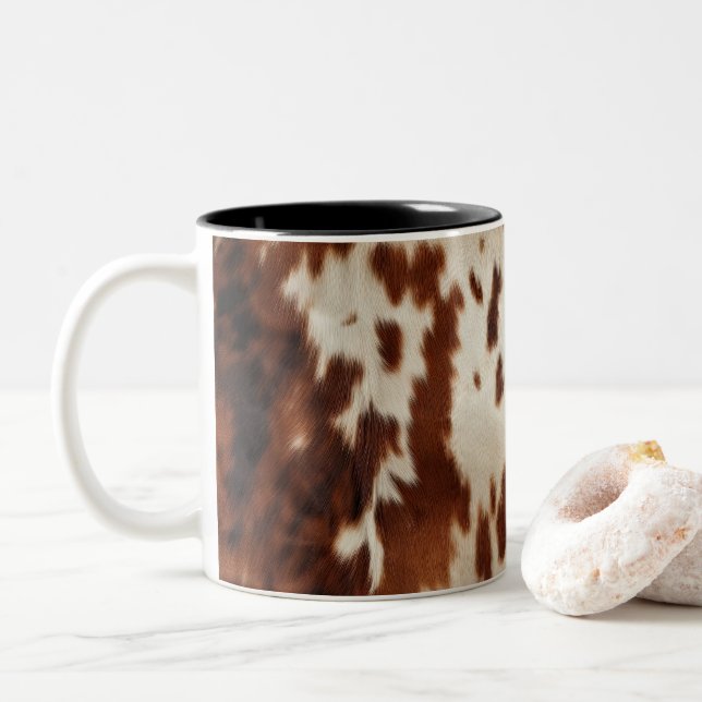 Tasse 2 Couleurs Brown noir blanc (Avec donut)