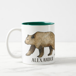 Tasse 2 Couleurs Brown Ours Boug de café personnalisé