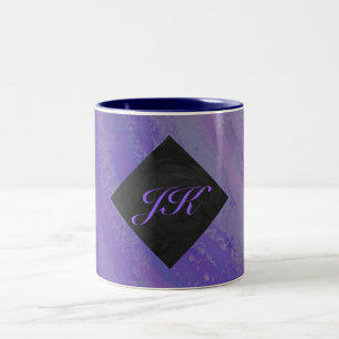 Tasse 2 Couleurs Broyeur de bleuets et monogramme noir