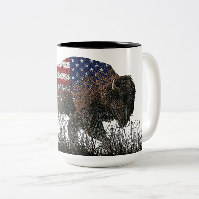 Tasse 2 Couleurs Buffle nord-américain (Devant droit)