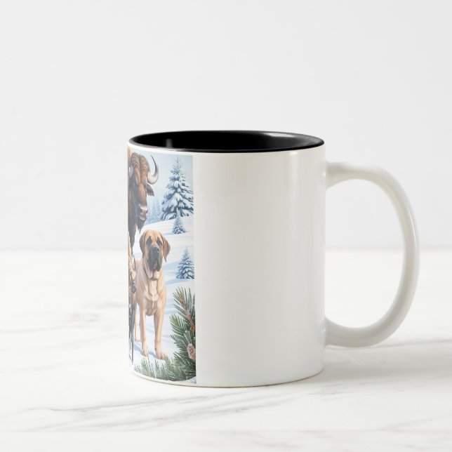 Tasse 2 Couleurs Bull, Mastiff, Chien à l'extérieur (Droit)