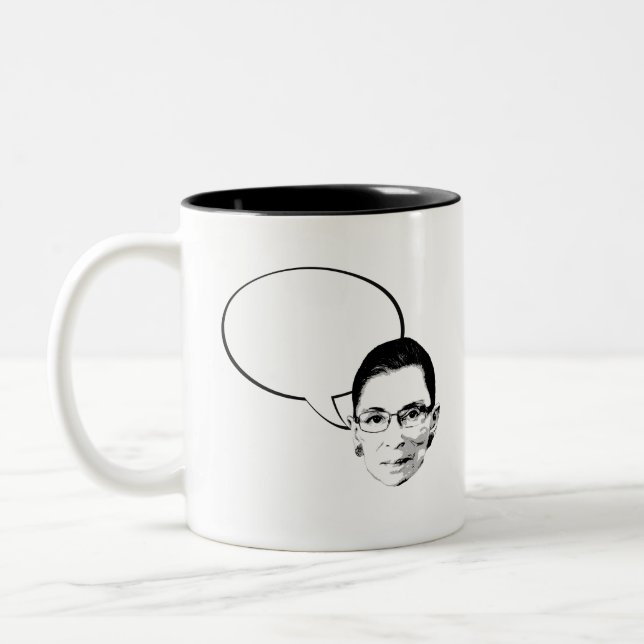 Tasse 2 Couleurs Bulle de pensée de Ruth Bader Ginsburg (Gauche)