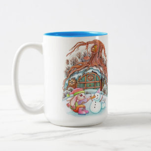 Tasse 2 Couleurs Bunny et Snowman