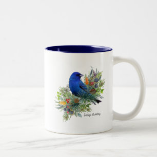 Tasse 2 Couleurs Bunting d'indigo de boue d'oiseaux