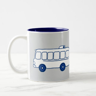 Tasse 2 Couleurs Bus amer avec un air triste en route pour la fête