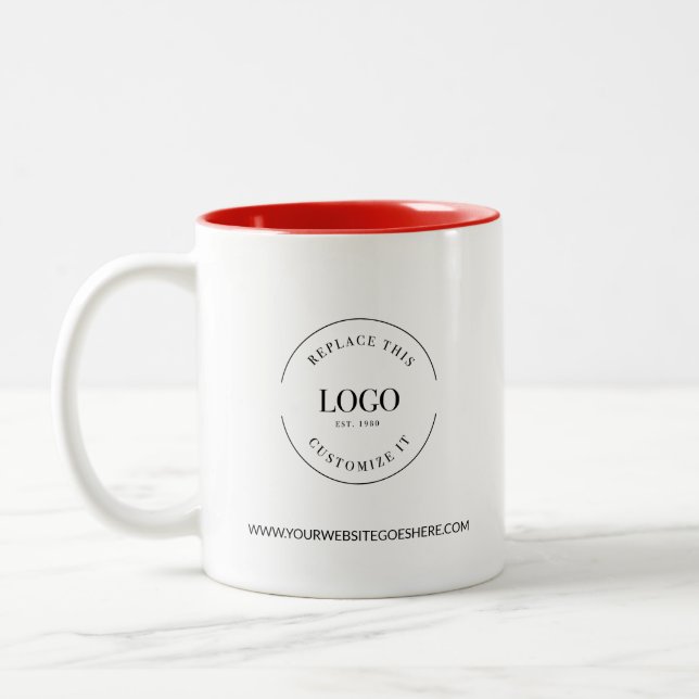 Tasse 2 Couleurs Business logo website Black white custom Promo (Gauche)