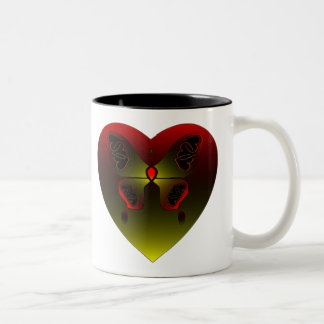 Tasse 2 Couleurs Butte avec un noeud de coeur d'amour Celt sur l'ai