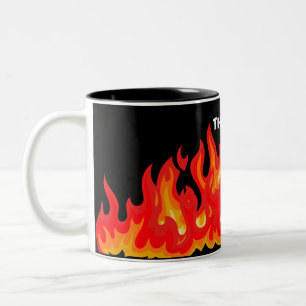 Tasse 2 Couleurs "Ça va" (blanc + feu et flammes)