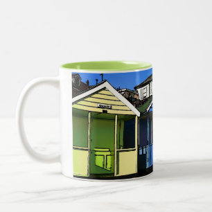 Tasse 2 Couleurs Cabanes de plage et ciel bleu anglais photo de bor