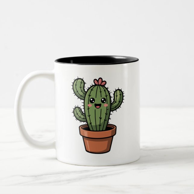 Tasse 2 Couleurs Cactus Mignon (Gauche)