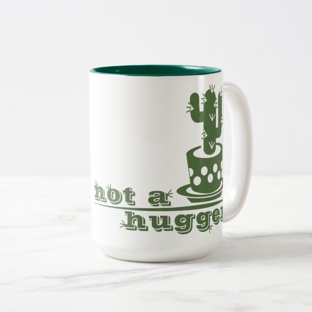 Tasse 2 Couleurs Cactus Pas un gros cactus drôle dire (Devant droit)