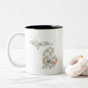 Tasse 2 Couleurs Cactus Rempli Michigan Silhouette Avec Maison