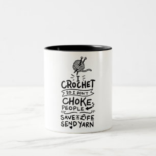 Tasse 2 Couleurs Cadeau Crochet Crocheter