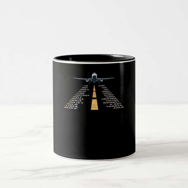 Tasse 2 Couleurs Cadeau d'avion d'un cadet de pilote phonétique (Centre)