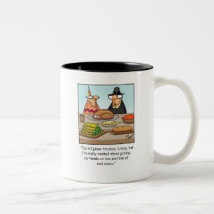 Tasse 2 Couleurs Cadeau de café de l'Humour Thanksgiving