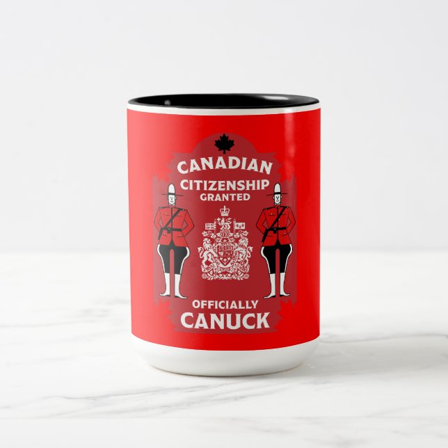 Tasse 2 Couleurs Cadeau de célébration de la citoyenneté canadienne (Centre)