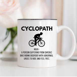 Tasse 2 Couleurs Cadeau de définition Cycopath, Vélo Papa, Maman