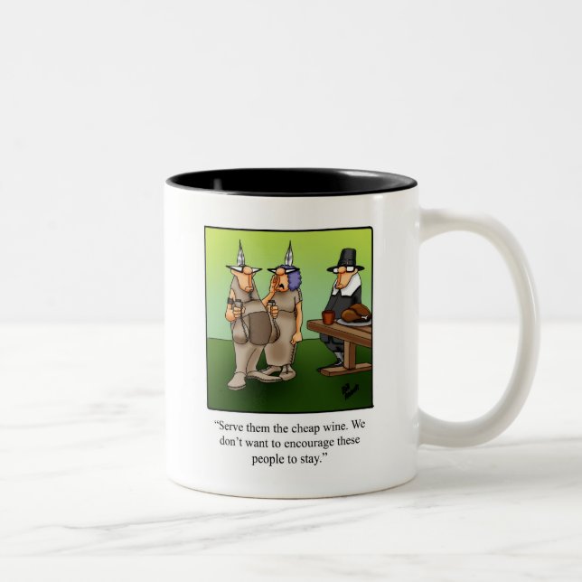 Tasse 2 Couleurs Cadeau de l'Humour de Thanksgiving (Droit)