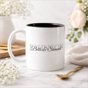 Tasse 2 Couleurs Cadeau de mariage personnalisé pour couple