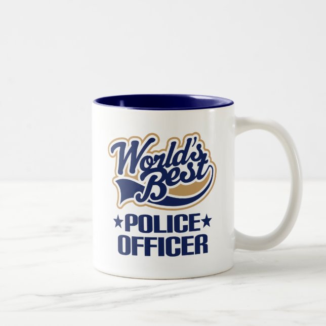 Tasse 2 Couleurs Cadeau de policier (Droit)
