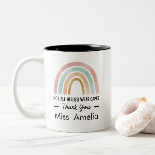 Tasse 2 Couleurs Cadeau de remerciement pour enseignant moderne aqu