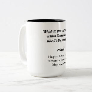 Tasse 2 Couleurs Cadeau de retraite amusant personnalisé