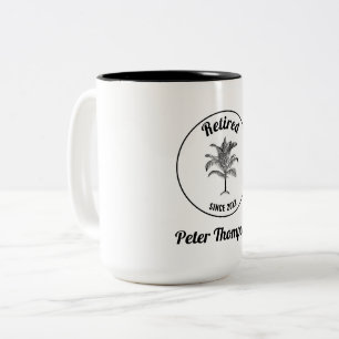 Tasse 2 Couleurs Cadeau de retraite personnalisé unique