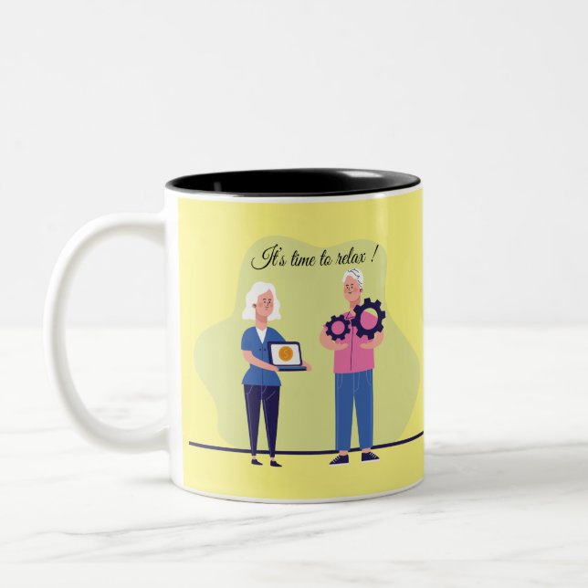 Tasse 2 Couleurs Cadeau de retraite pour collègue (Gauche)