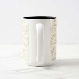 Tasse 2 Couleurs Cadeau des Mariés Botanique Aquarelle Vert Sauge